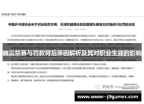 魏震禁赛与罚款背后原因解析及其对职业生涯的影响 魏震禁赛与罚款背后原因解析及其对职业生涯的影响